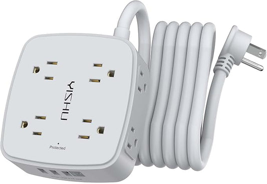10 Ft Surge Protector Power Strip by YISHU