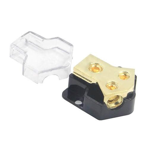RKURCK 2 Way Power Distribution Block, 0/2/4 AWG Gauge in, 4/8/10 Gauge Out - Image 3