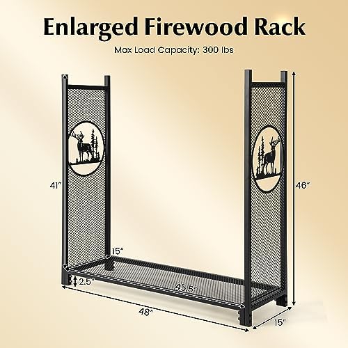 goplus firewood rack outdoor, 4 ft metal firewood, package contents