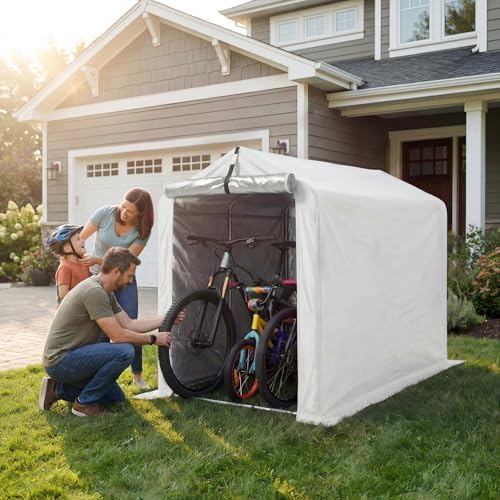 flamaker small portable shed bike tent 420d oxford shown in use