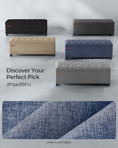 songmics storage ottoman bench, foot rest with legs, package contents