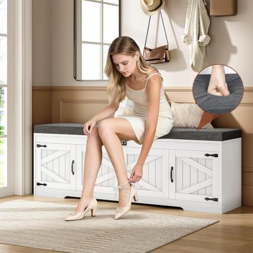 uposoja 60“ farmhouse shoe storage bench with deodorizing, package contents