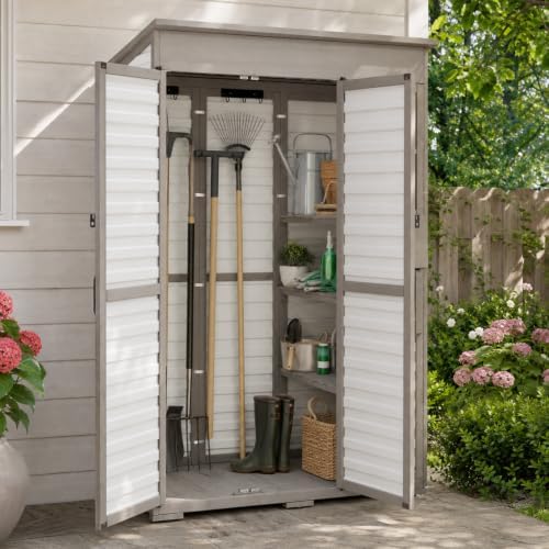 outdoor storage cabinet with waterproof pvc panels, 48.8", view 9