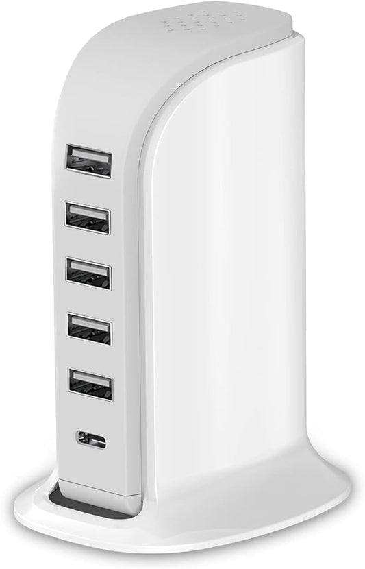 Charging Station for Multiple Devices 40W Upoy, Wall Charger Block 5 USB Ports by TechGadgetsInYourMind