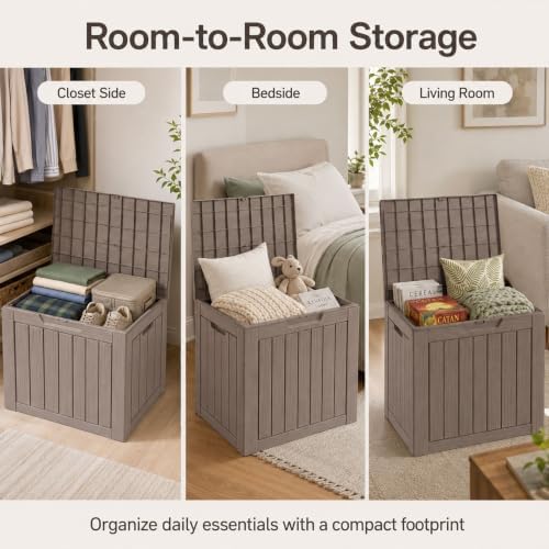 outdoor storage box resin deck box waterproof gray, package contents