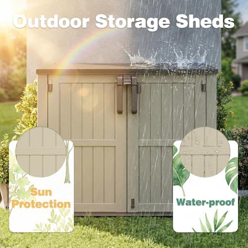 lhbcraft waterproof outdoor storage box 36 cu ft, side view