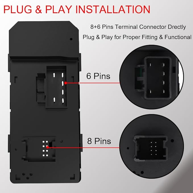 Power Window Master Control Switch Front Left Driver Side fit - Image 3