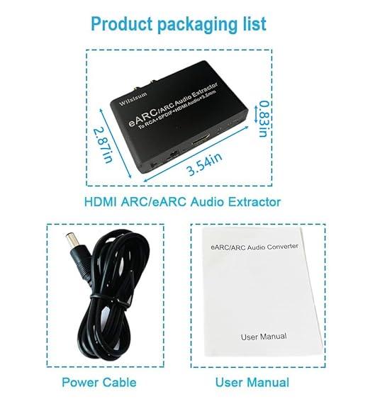 Wilxisum HDMI Earc/Arc Audio Extractor/Adapter, HDMI Earc/Arc to RCA R/L - Image 8