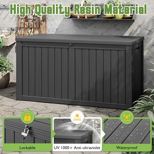 outdoor storage waterproof deck box for patio (160, close-up detail