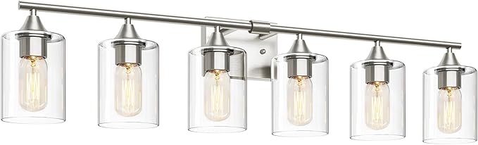 XPEHK 6-Light Bathroom Lighting Fixtures Over Mirror, Brushed Nickel Light by XPEHK