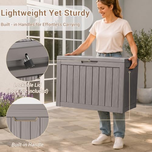 drato 60 gallon outdoor storage box waterproof, lockable, close-up detail