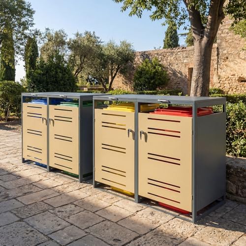 goplus 44 cu.ft outdoor trash can storage, garbage, view 9