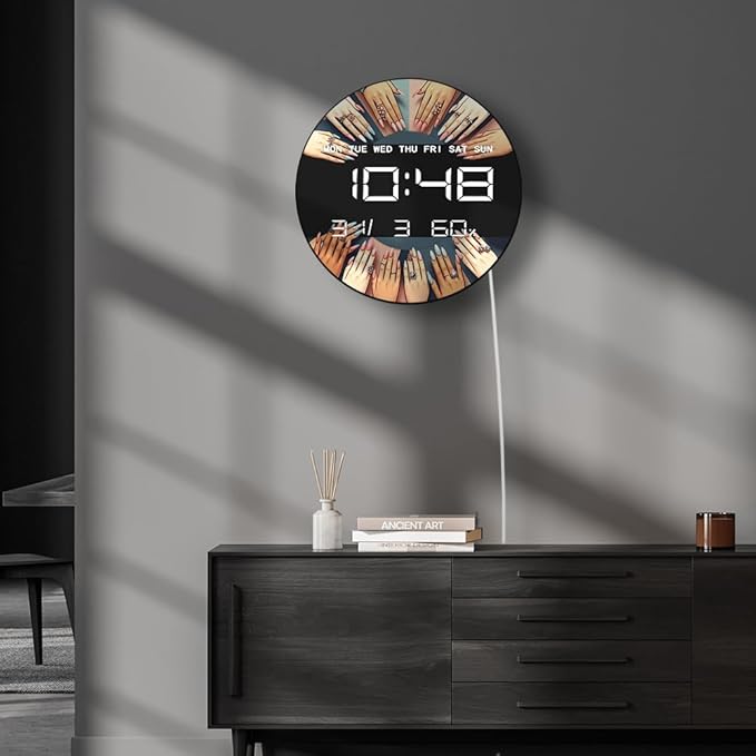 Timethink 12 Inch Nail Salon Digital Wall Clock Large Display, Nail Room - Image 7