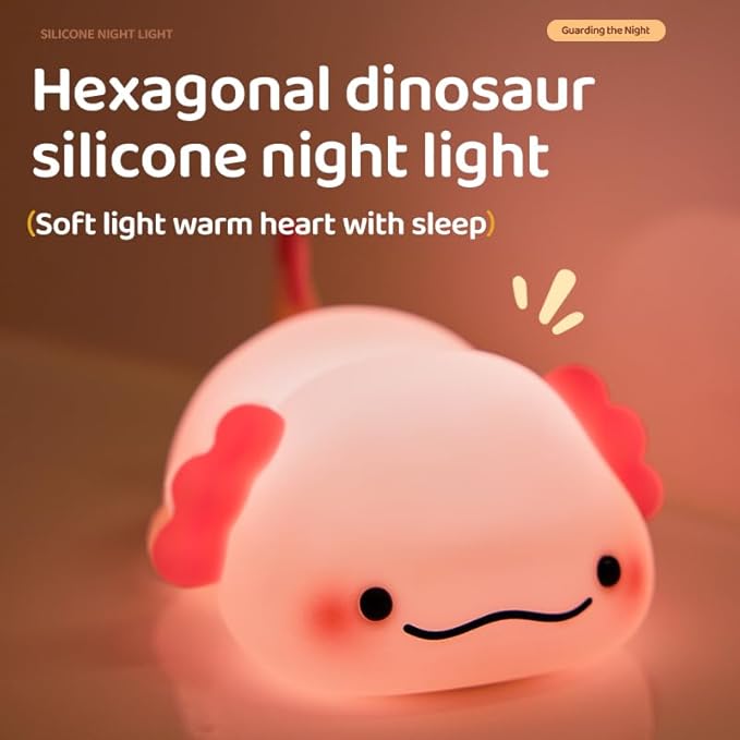 ATSUI Axolotl Night Light, LED Squishy Novelty Animal Lamp, Food Grade Silicone - Image 2