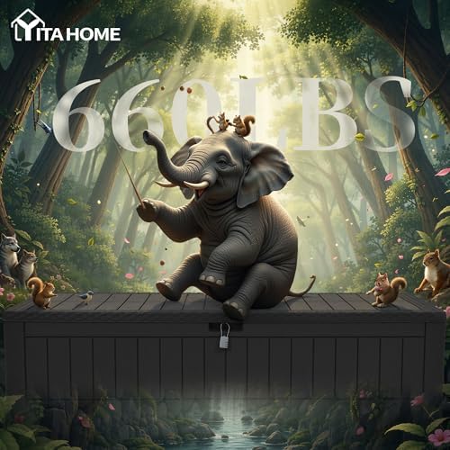 yitahome 200 gallon large outdoor storage box xl showing dimensions