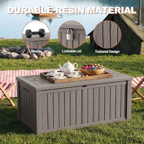 efu outdoor storage box 280 gallon deck box showing dimensions