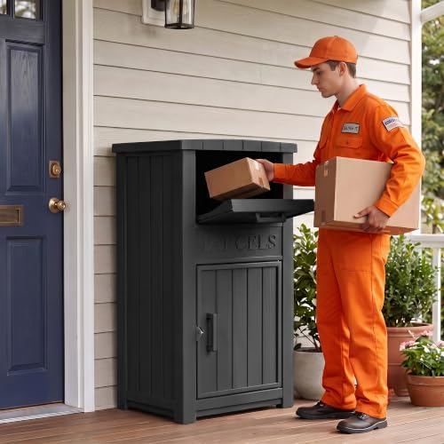 package delivery boxes for outside, 120 gallon outdoor on a desk or shelf