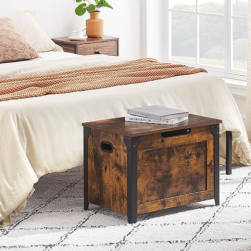 gaomon 23.6" storage chest, storage bench with safety showing dimensions
