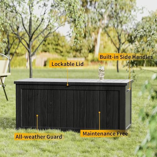 280 gallon outdoor storage box, waterproof resin deck, package contents