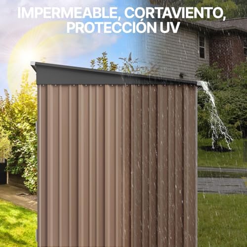 metal garden shed, 2 lockable doors, ventilated, for, front angle view