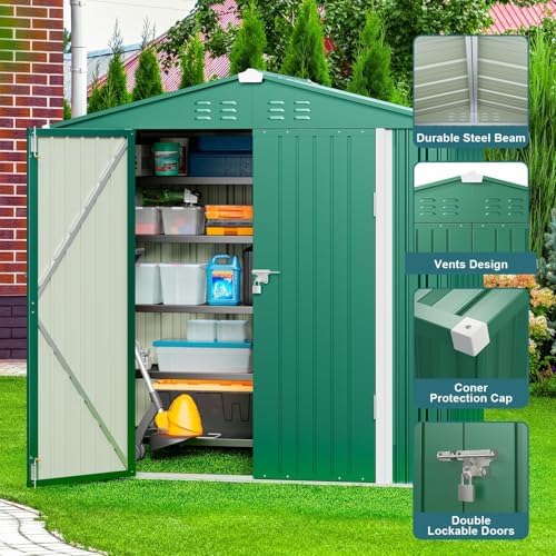 gizoon 6 x 4 ft outdoor storage shed, package contents