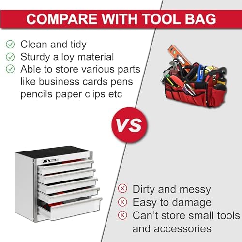 p.i.t. mini tool box,small metal toolbox organizer with, view 9