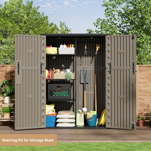 kinying outdoor storage cabinet waterproof, 57 cu.ft resin, package contents