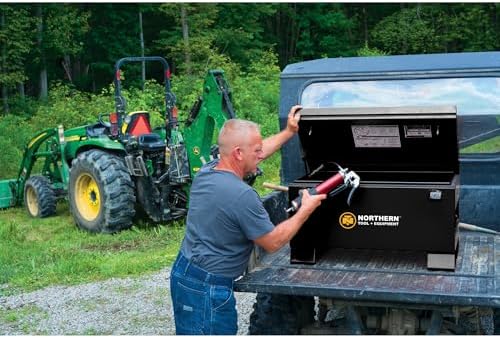 northern tool jobsite storage box, 5 cu. ft., front angle view