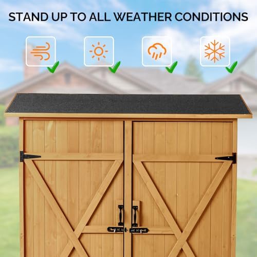 vingli upgraded outdoor wooden storage shed, extra large, package contents