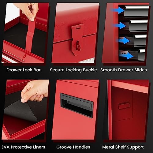 tangzon rolling tool chest combo, heavy duty lockable, front angle view