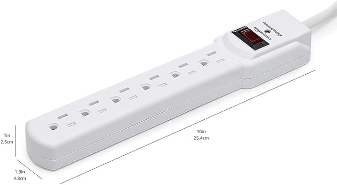 Amazon Basics Surge Protector Power Strip, 6-Outlet - Image 5