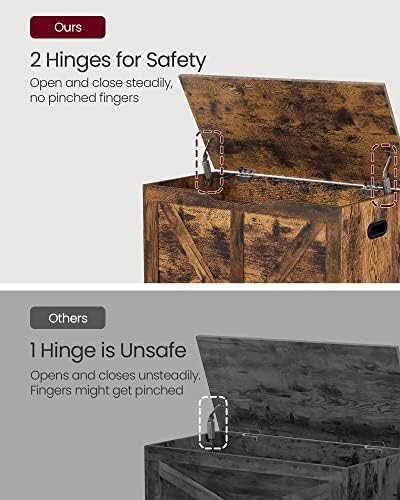 vasagle storage chest with 2 safety hinges, 15.7, package contents