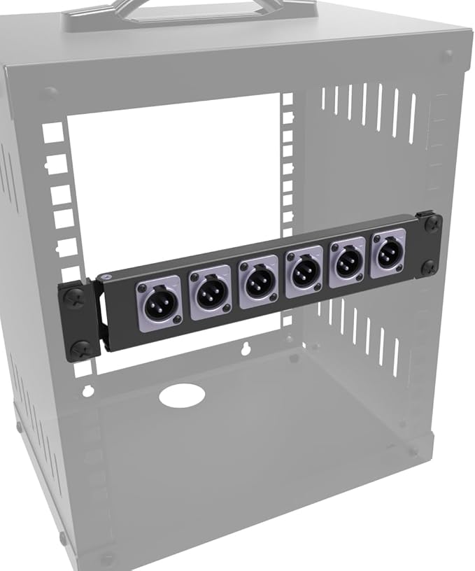 QiaoYoubang 10" 1U Mini Hinged D-Series Connectors Rack Panel 6D XLR HDMI Audio - Image 2