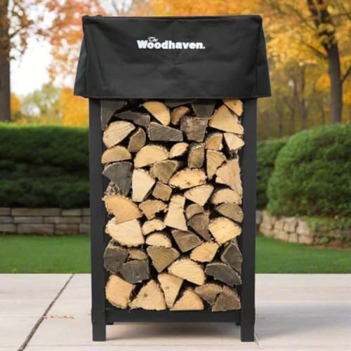 woodhaven black 4ft x 2ft firewood rack, close-up detail