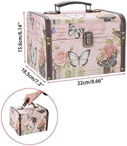 elldoo decorative treasure chest box, wooden + pu, close-up detail