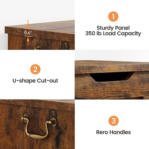 idealhosue 39.4" storage chest, wooden storage bench with, front angle view