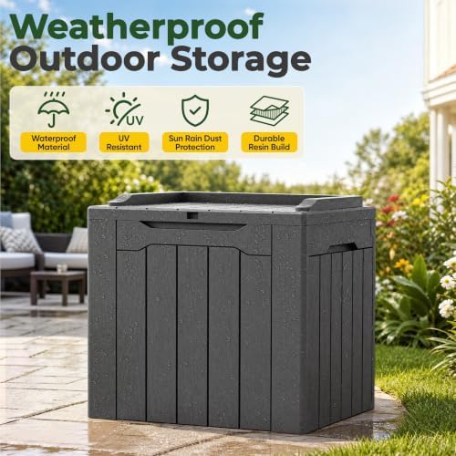 flamaker deck box 31 gallon waterproof resin small, package contents