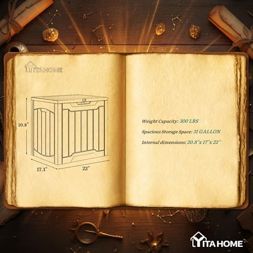 yitahome 31 gallon deck boxes set of 2 on a desk or shelf