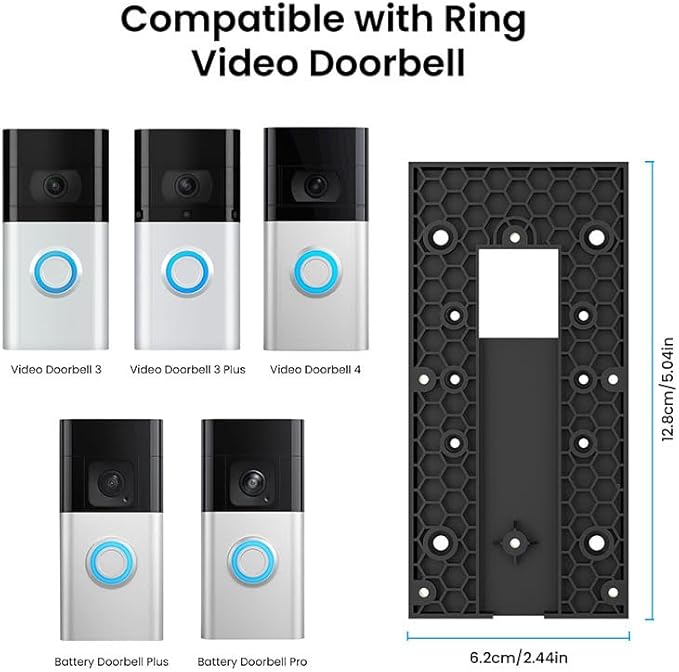 No-Drill Adhesive Mount for Ring Video Doorbell, Doorbell Bracket for Home - Image 4