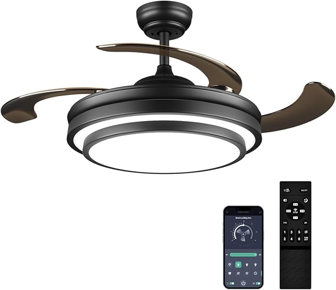 48 Inch Retractable Ceiling Fan by LIGHTIMES