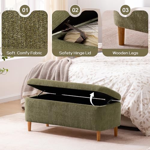 39.4" ottoman with storage upholstered storage bench for, package contents