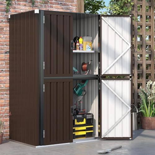 aecojoy outdoor storage cabinet waterproof, 70'' large vertical on a desk or shelf