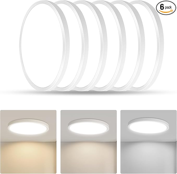 RLEDPZTX Led Flush Mount Ceiling Light, 9 Inch 18w 1860lm, 3000k/4000k/6000k by RLEDPZTX
