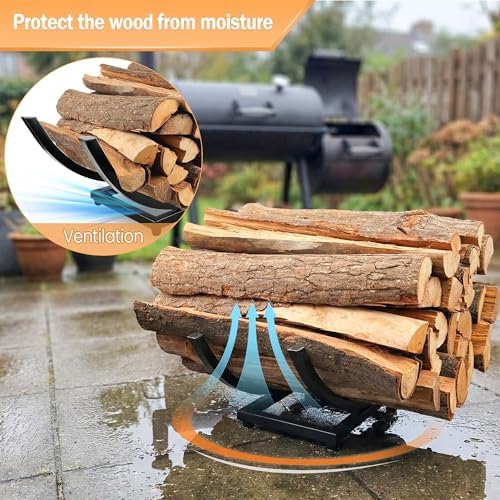 heavy duty firewood rack outdoor: 22 inch logs on a desk or shelf