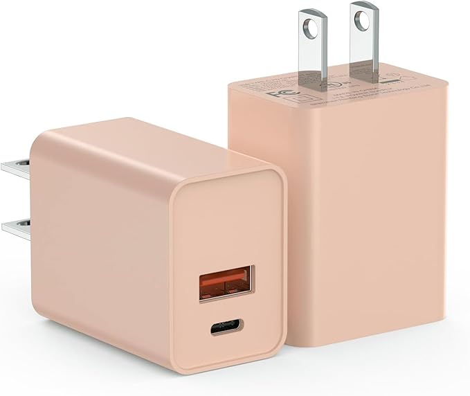 USB C Charger Block 2Pack, 20W Type C Power Adapter by KOCORE
