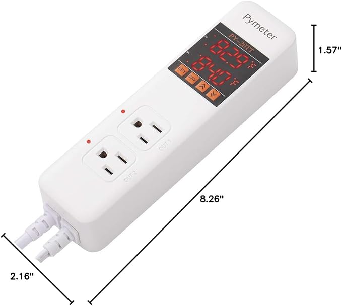 Pymeter Digital Temperature Controller Dual Probe Reptile Thermostat Controlled - Image 9