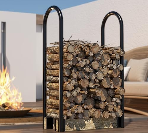 fire beauty adjustable firewood rack, indoor outdoor log, close-up detail