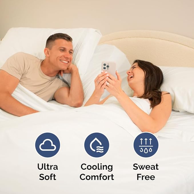 Split Head King Sheet Set – 4 Piece Flex Split Top King Sheets - Image 5