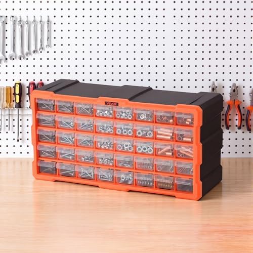 vevor 40-drawer storage organizer, plastic, drawer storage cabinet shown in use