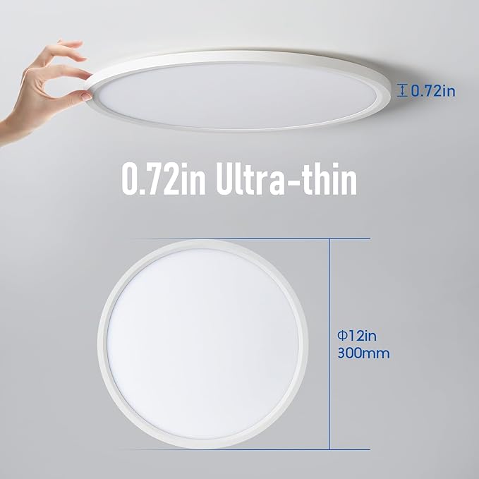 YELIOLED 6 Pack 12 Inch Slim Dimmable LED Flush Mount Ceiling Light Fixtures - Image 4